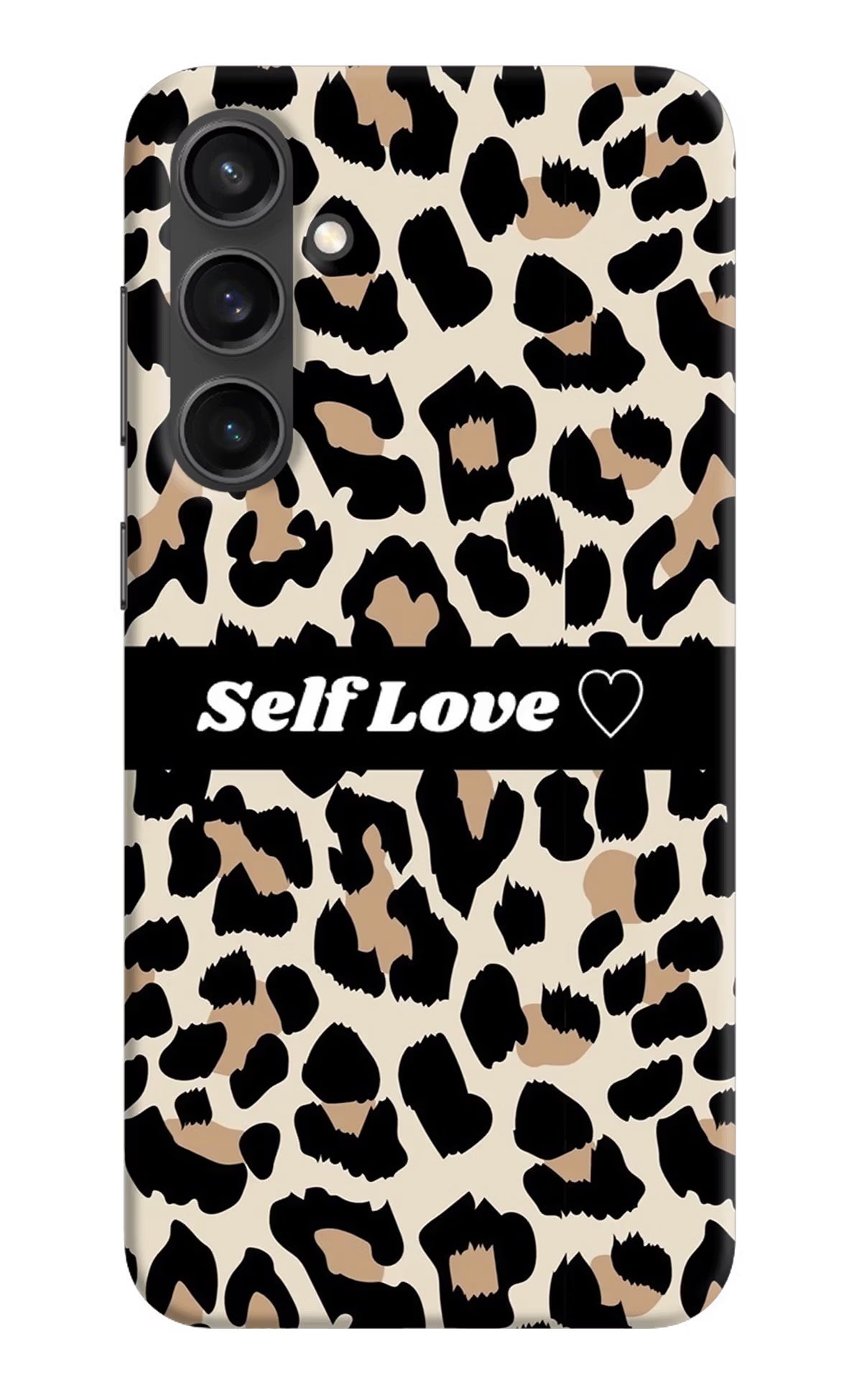 Leopard Print Self Love Samsung S23 Hard Case Back Cover by Casekaro