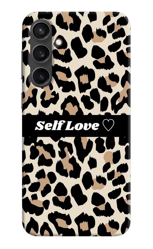 Leopard Print Self Love Samsung S23 Hard Case Back Cover by Casekaro