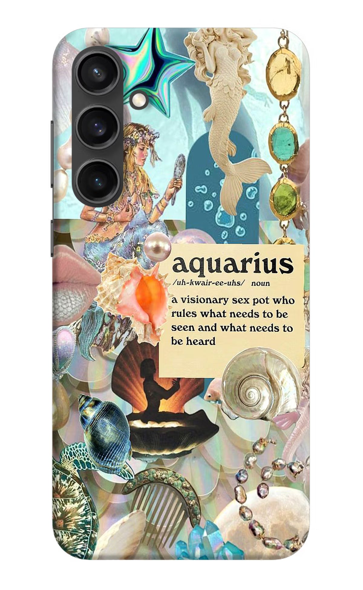 Aquarius Zodiac Samsung S23 Hard Case Back Cover by Casekaro
