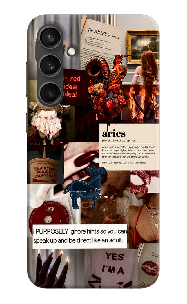 Zodiac Aries Samsung S23 Hard Case Back Cover by Casekaro