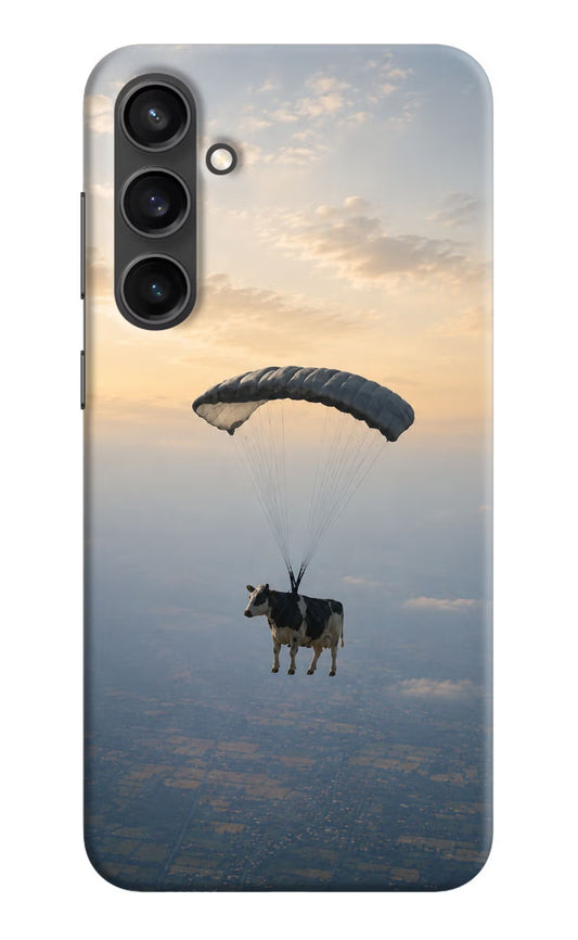 Skydiving Cow Samsung S23 Hard Case Back Cover by Casekaro