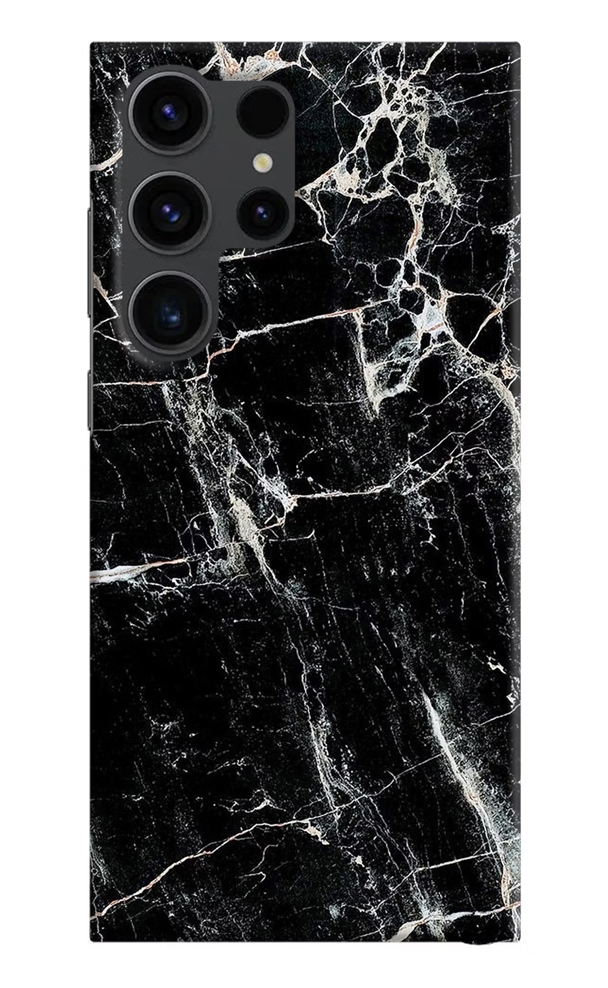 Black Marble Texture Samsung S23 Ultra Hard Case Back Cover by Casekaro