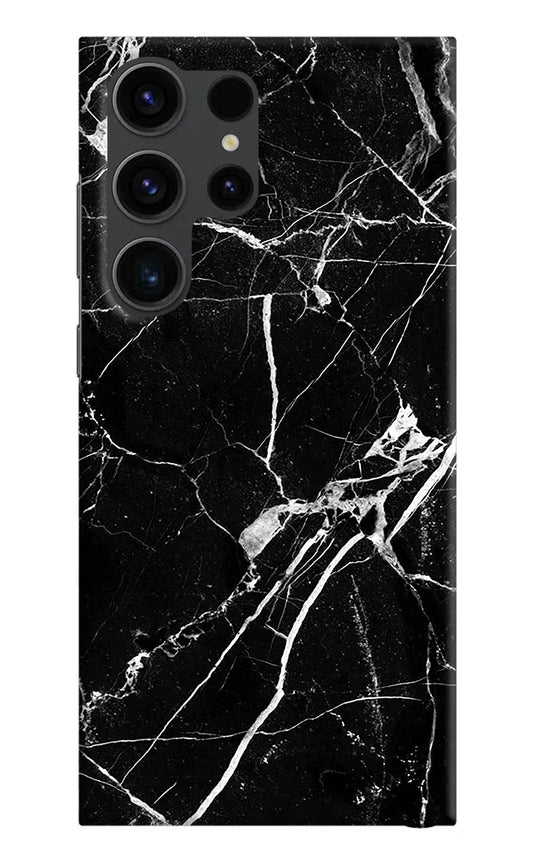 Black Marble Pattern Samsung S23 Ultra Hard Case Back Cover by Casekaro