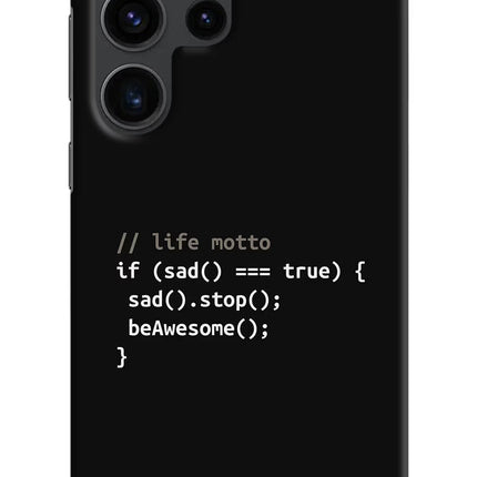 Life Motto Code Samsung S23 Ultra Hard Case Back Cover by Casekaro