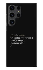 Life Motto Code Samsung S23 Ultra Hard Case Back Cover by Casekaro