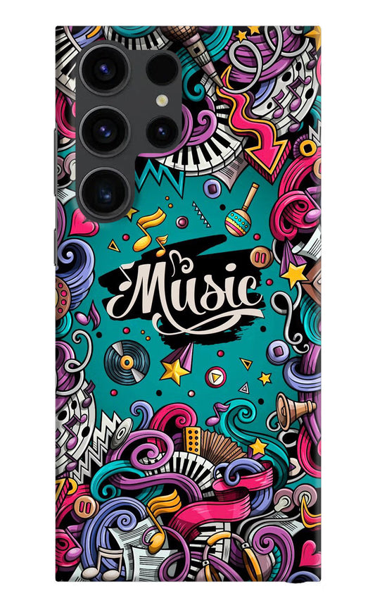 Music Graffiti Samsung S23 Ultra Hard Case Back Cover by Casekaro