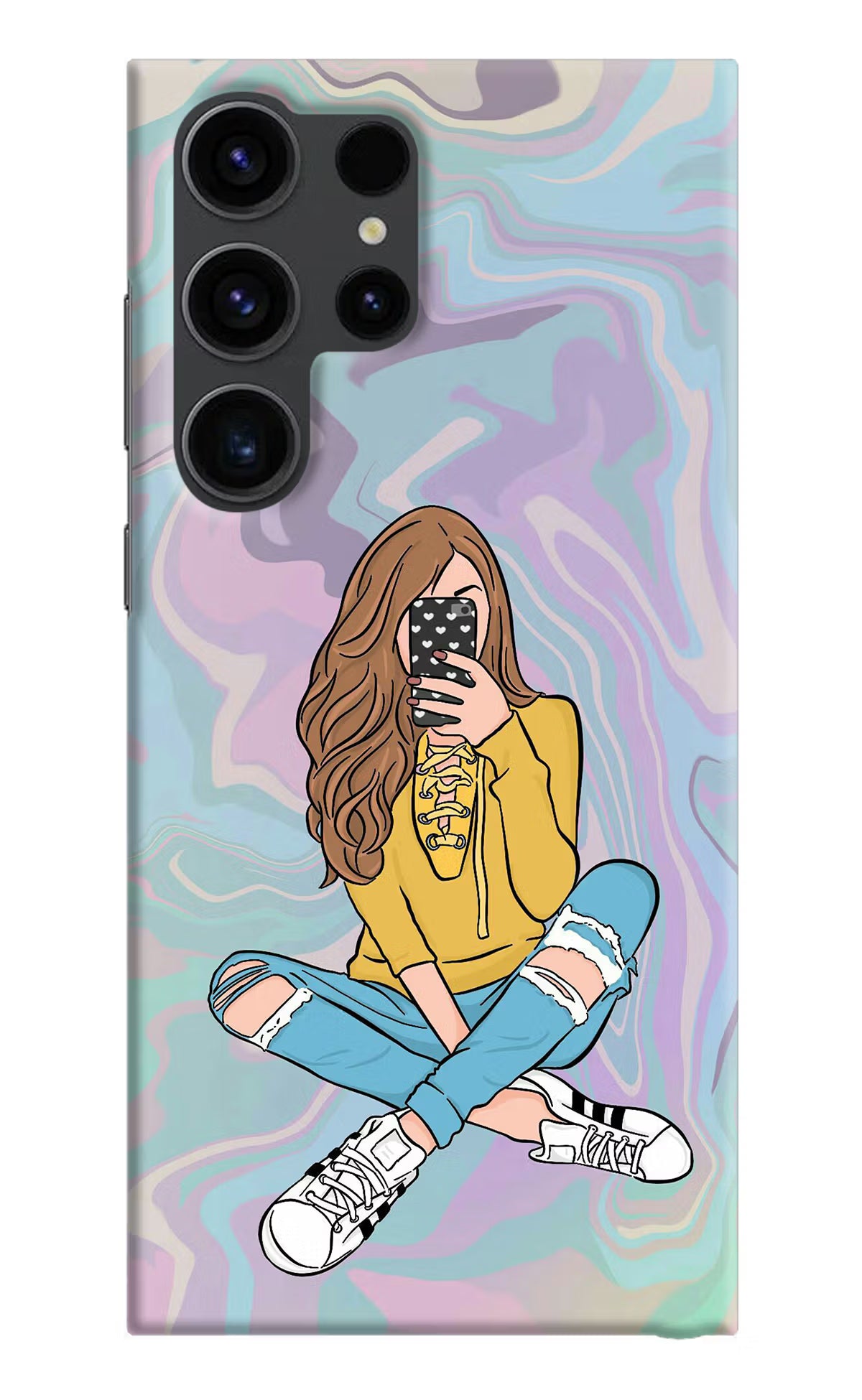 Selfie Girl Samsung S23 Ultra Hard Case Back Cover by Casekaro