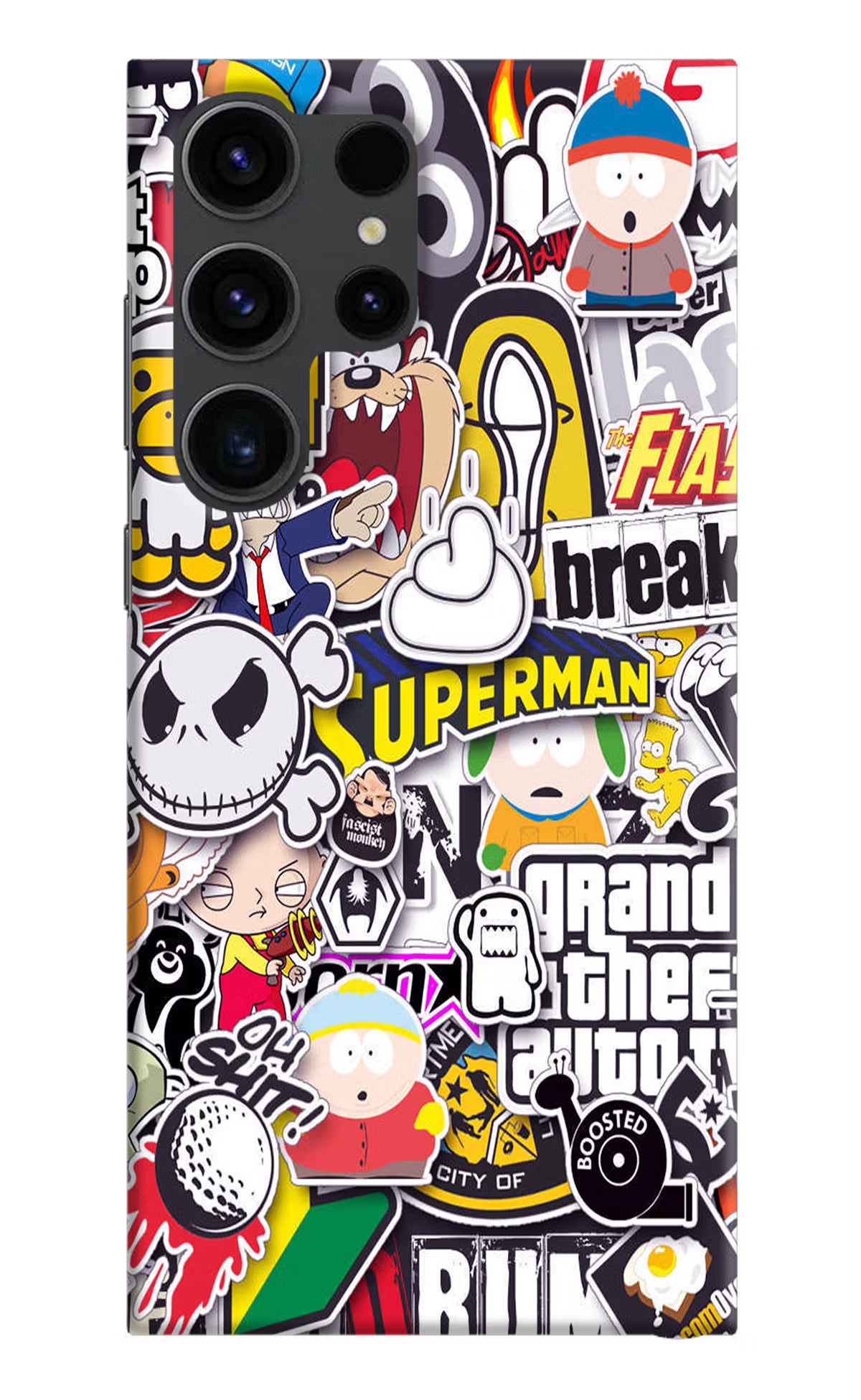 Sticker Bomb Samsung S23 Ultra Hard Case Back Cover by Casekaro