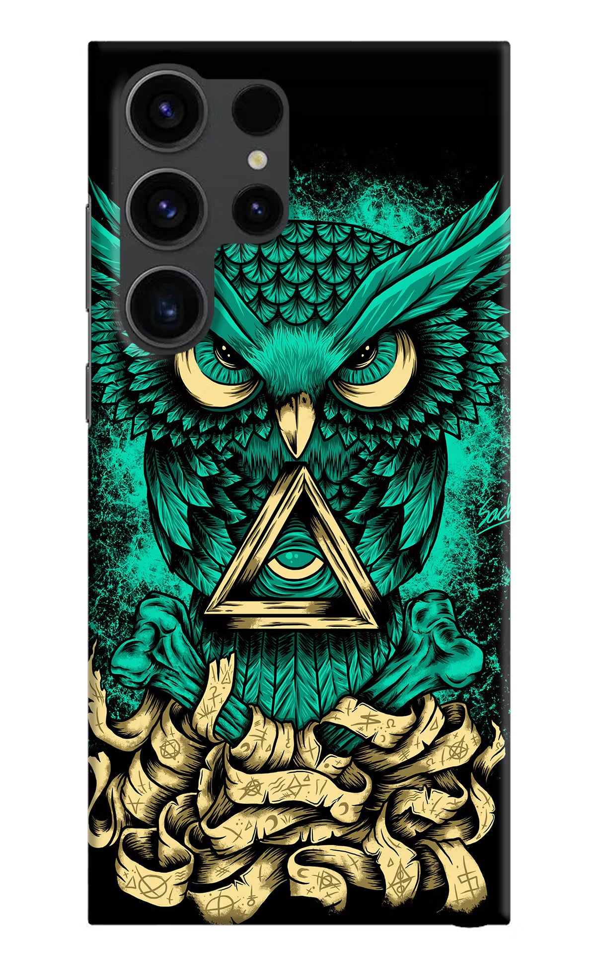 Green Owl Samsung S23 Ultra Hard Case Back Cover by Casekaro