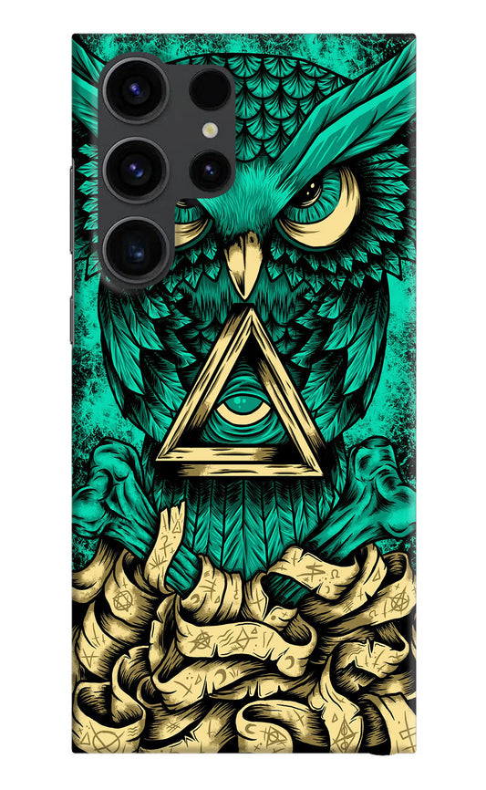 Green Owl Samsung S23 Ultra Hard Case Back Cover by Casekaro