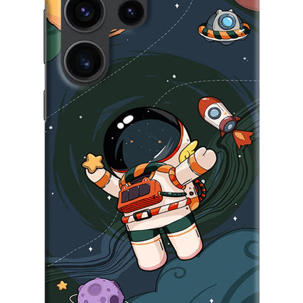 Cartoon Astronaut Samsung S23 Ultra Hard Case Back Cover by Casekaro