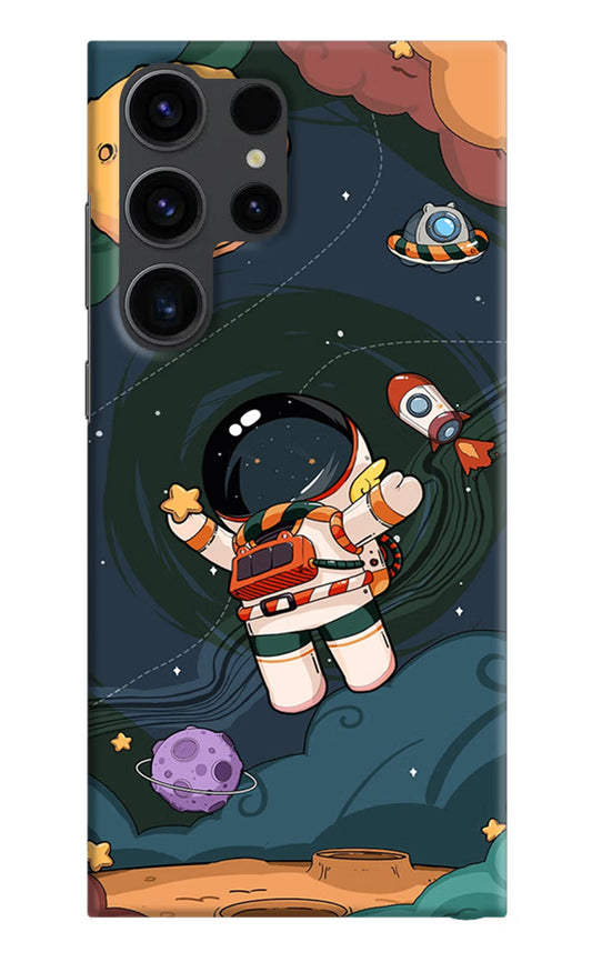 Cartoon Astronaut Samsung S23 Ultra Hard Case Back Cover by Casekaro