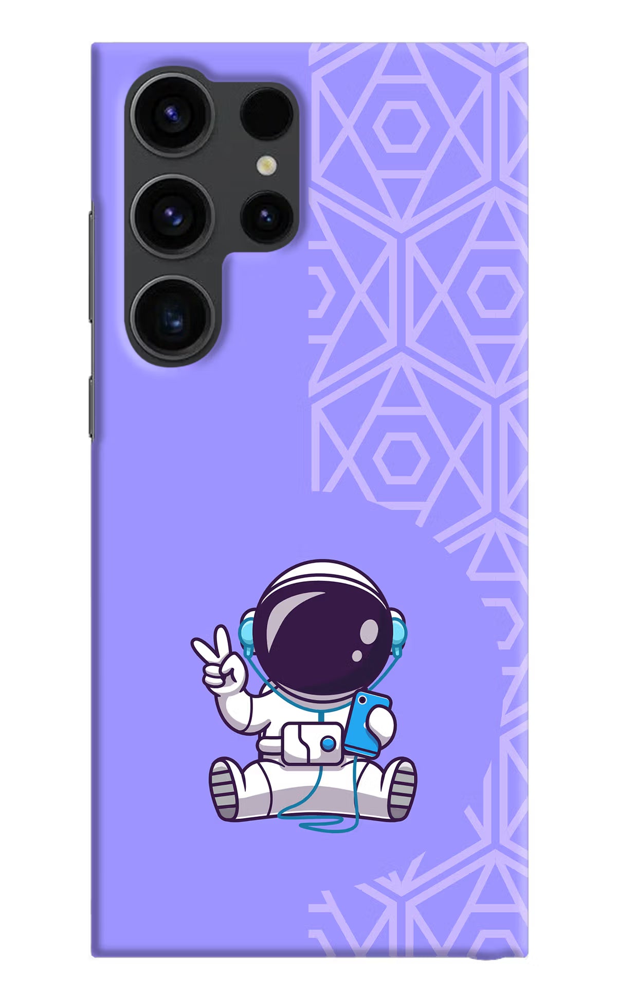 Cute Astronaut Chilling Samsung S23 Ultra Hard Case Back Cover by Casekaro