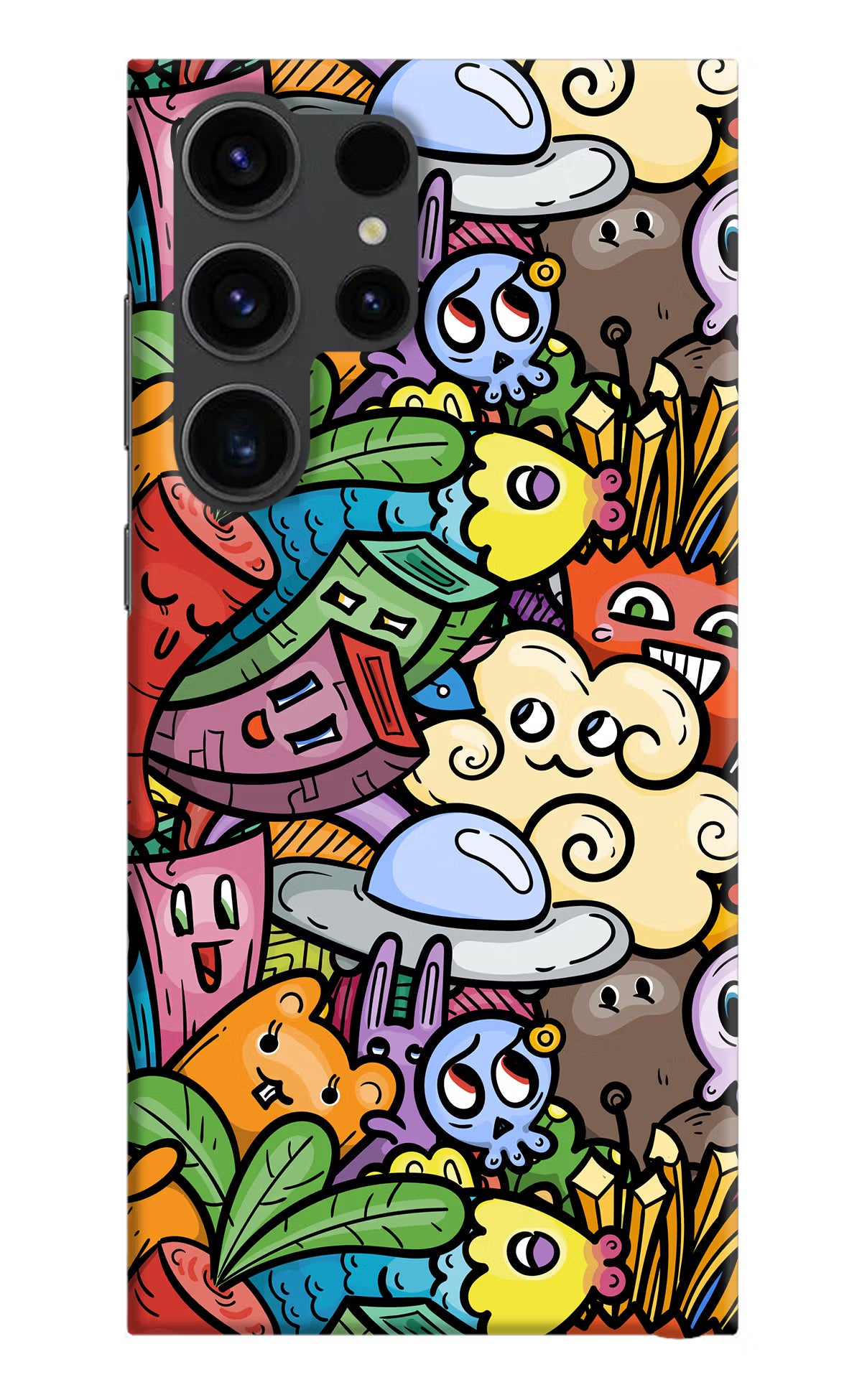 Veggie Doodle Samsung S23 Ultra Hard Case Back Cover by Casekaro