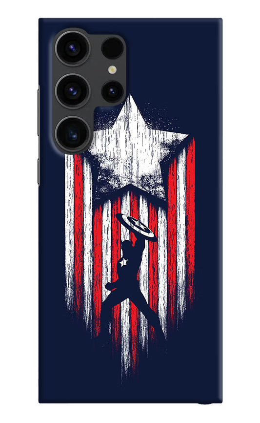 Captain America Marvel Art Samsung S23 Ultra Hard Case Back Cover by Casekaro