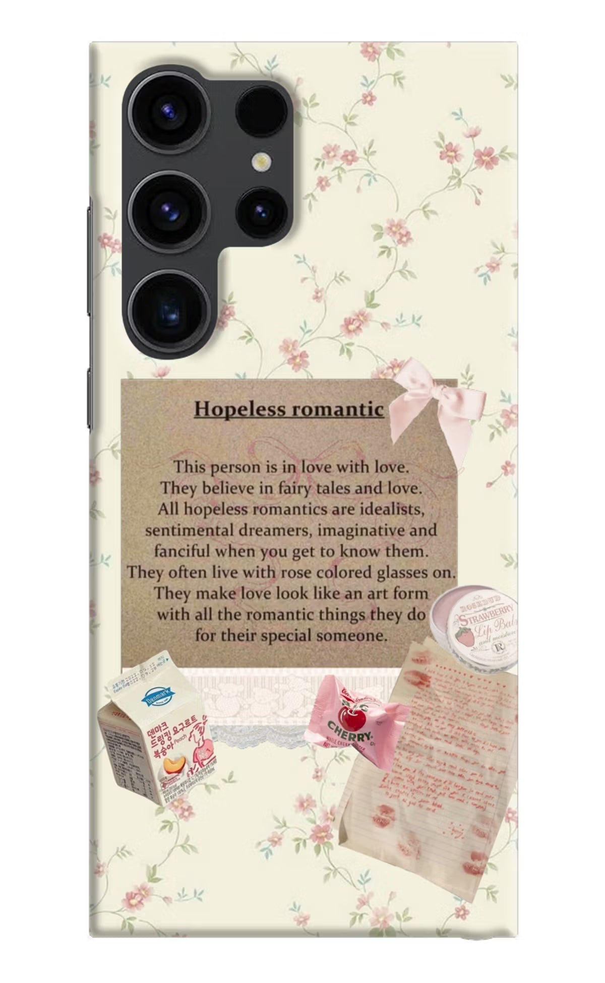 Hopeless Romantic Samsung S23 Ultra Hard Case Back Cover by Casekaro