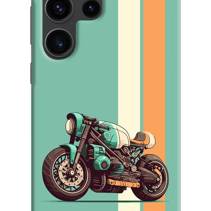 Striped Moto Drift Samsung S23 Ultra Hard Case Back Cover by Casekaro