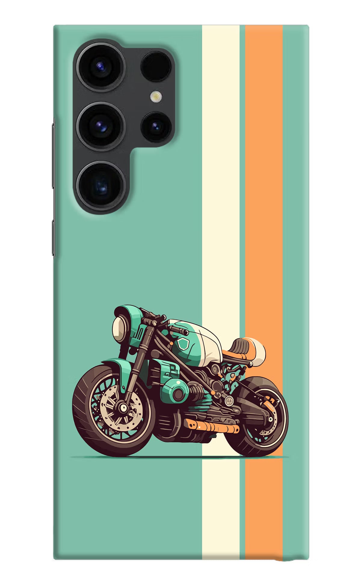 Striped Moto Drift Samsung S23 Ultra Hard Case Back Cover by Casekaro