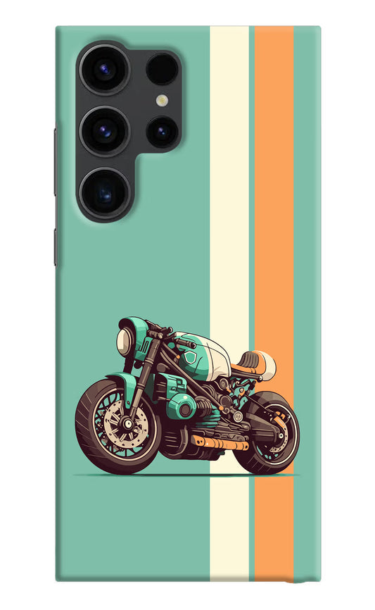 Striped Moto Drift Samsung S23 Ultra Hard Case Back Cover by Casekaro