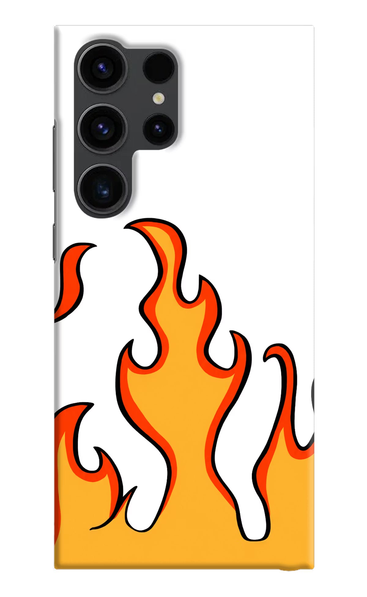 Fired Up – White Samsung S23 Ultra Hard Case Back Cover by Casekaro