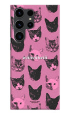 Pink Cats Samsung S23 Ultra Hard Case Back Cover by Casekaro