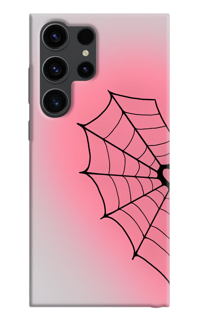 Pink Web Samsung S23 Ultra Hard Case Back Cover by Casekaro