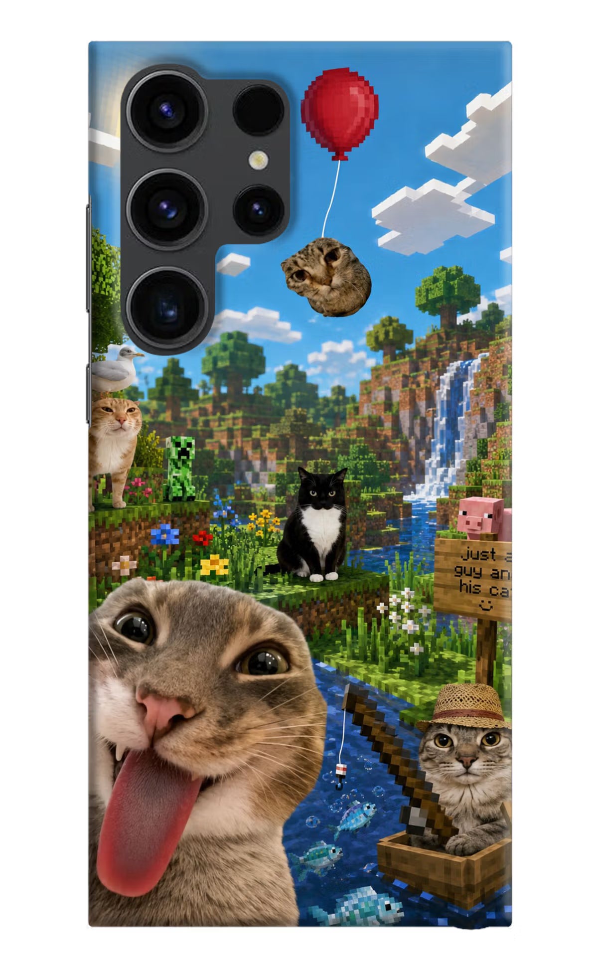 Minecraft Cat Chaos Samsung S23 Ultra Back Cover