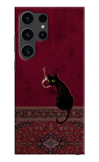Midnight Cat Samsung S23 Ultra Hard Case Back Cover by Casekaro
