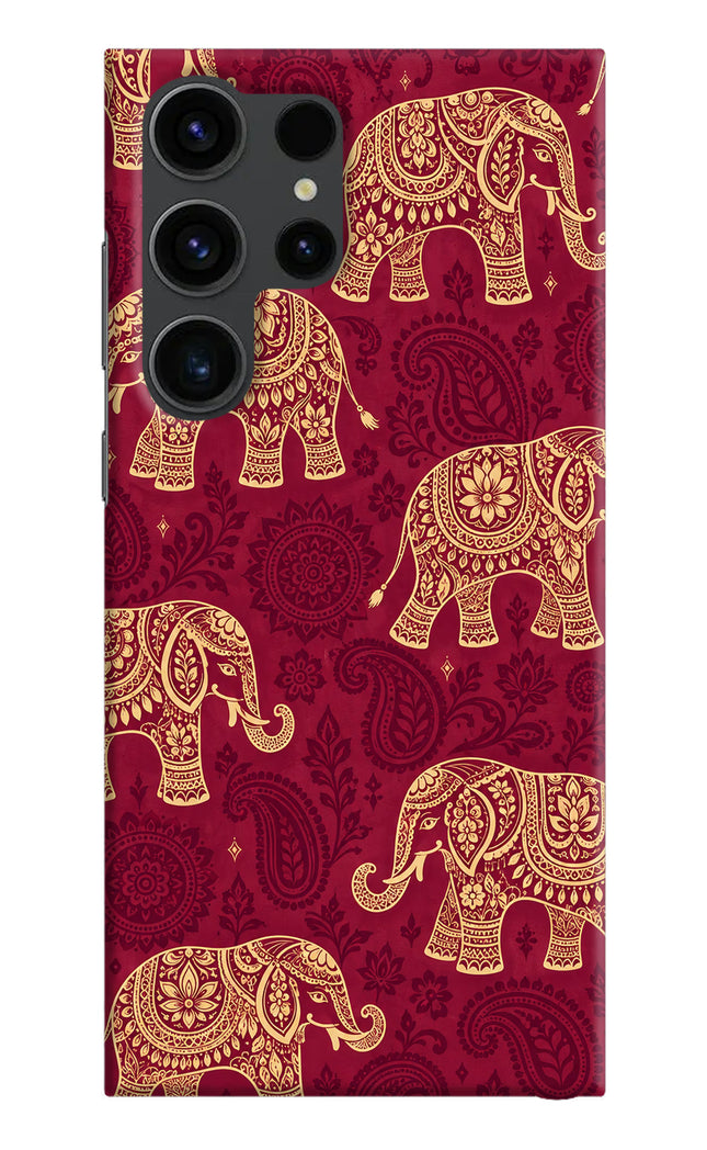 Maroon Elephant Samsung S23 Ultra Hard Case Back Cover by Casekaro