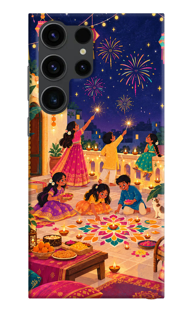 Diwali Night Samsung S23 Ultra Hard Case Back Cover by Casekaro