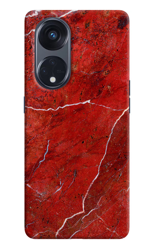 Red Marble Design Oppo Reno8 T 5G Hard Case Back Cover by Casekaro