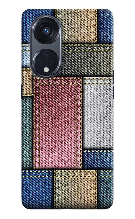 Multicolor Jeans Oppo Reno8 T 5G Hard Case Back Cover by Casekaro