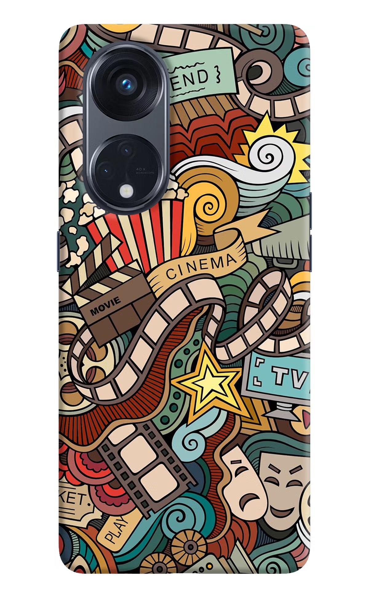 Cinema Abstract Oppo Reno8 T 5G Hard Case Back Cover by Casekaro