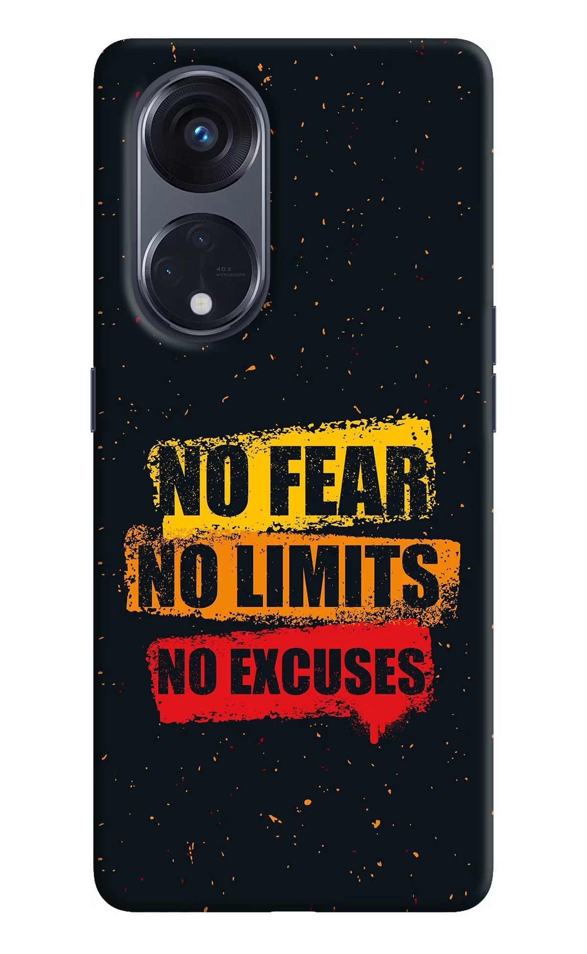 No Fear No Limits No Excuse Oppo Reno8 T 5G Hard Case Back Cover by Casekaro