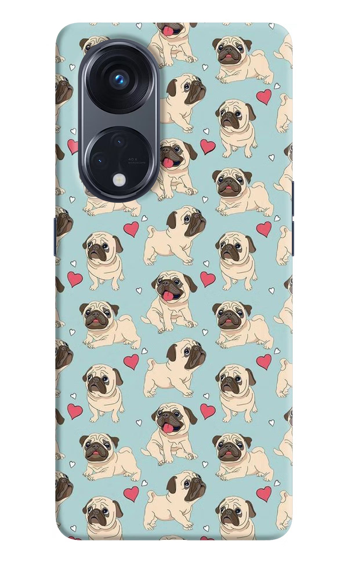Pug Dog Oppo Reno8 T 5G Hard Case Back Cover by Casekaro