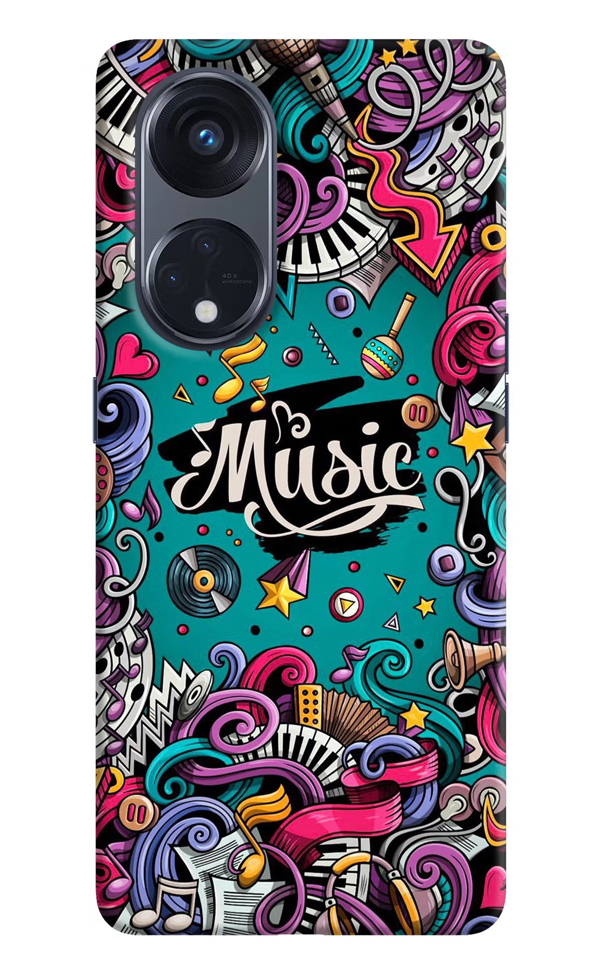 Music Graffiti Oppo Reno8 T 5G Hard Case Back Cover by Casekaro