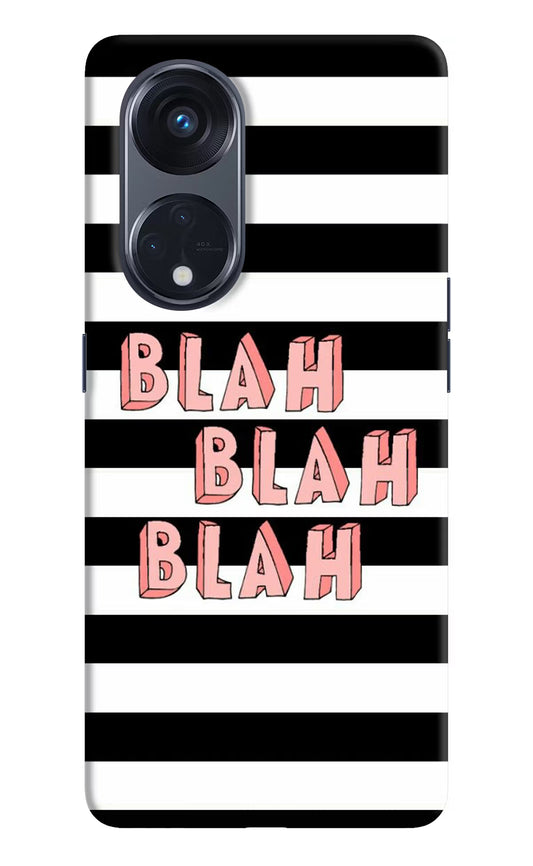 Blah Blah Blah Oppo Reno8 T 5G Hard Case Back Cover by Casekaro