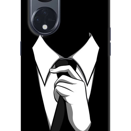 Black Tie Oppo Reno8 T 5G Hard Case Back Cover by Casekaro