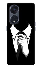 Black Tie Oppo Reno8 T 5G Hard Case Back Cover by Casekaro