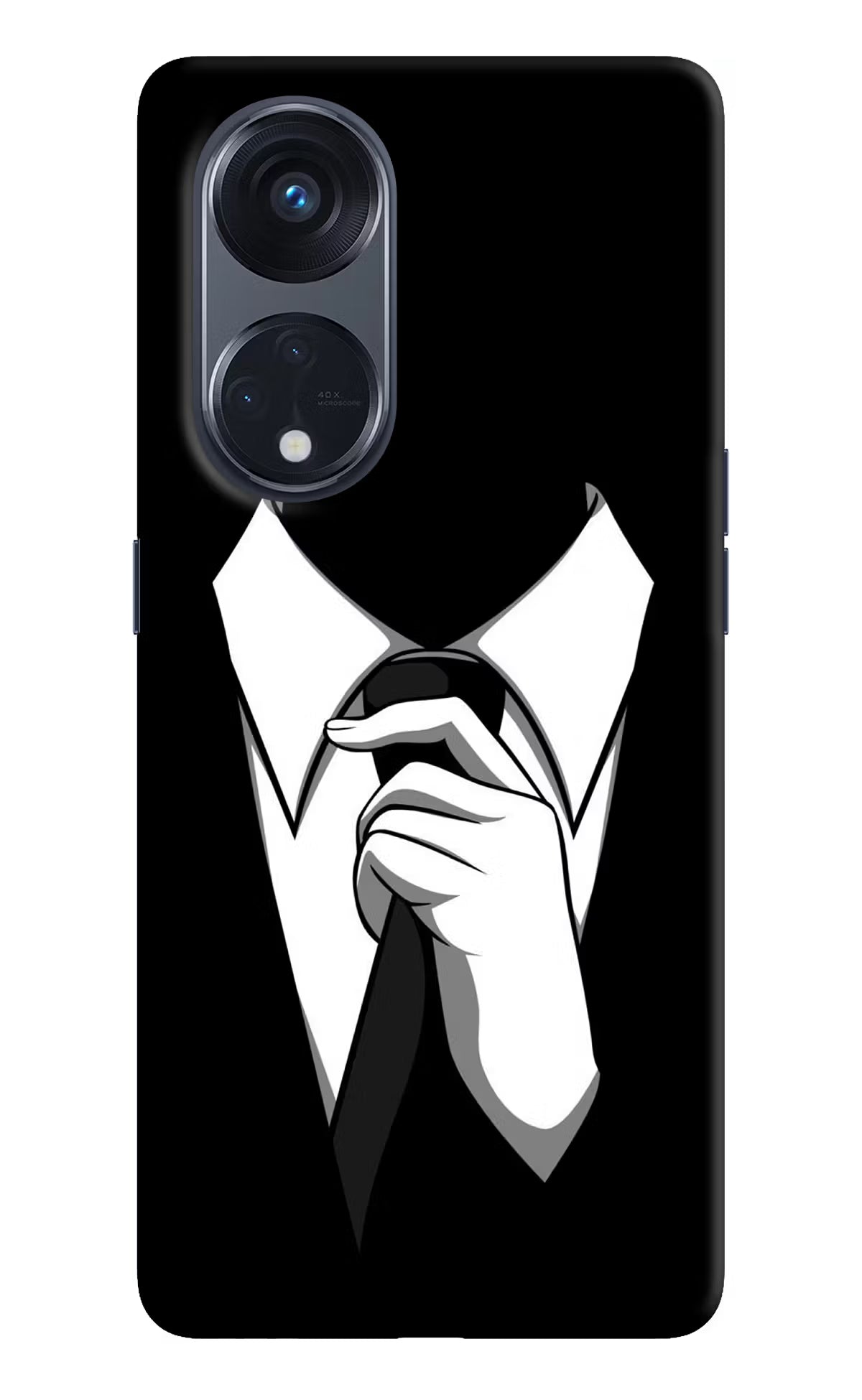 Black Tie Oppo Reno8 T 5G Hard Case Back Cover by Casekaro