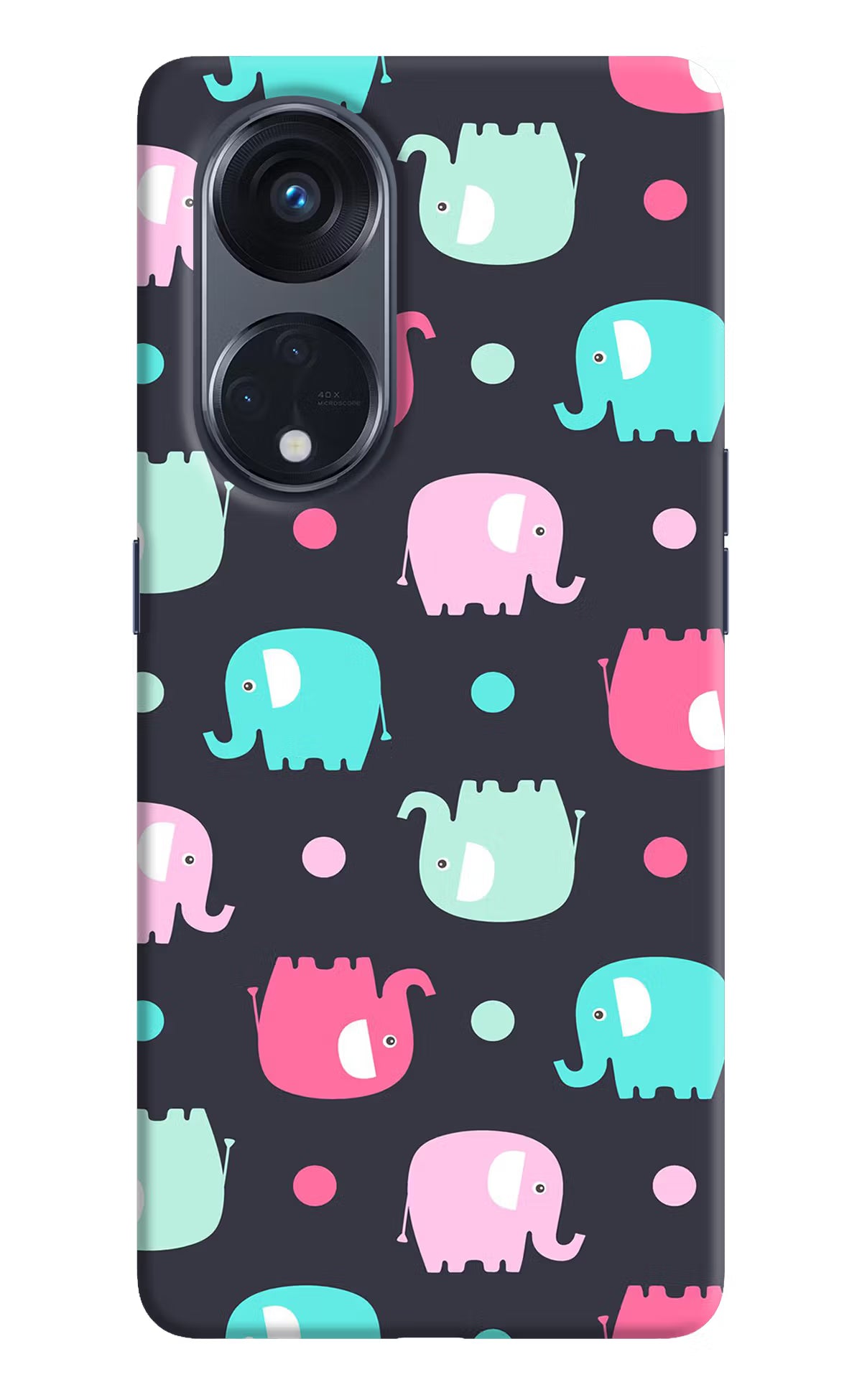 Elephants Oppo Reno8 T 5G Hard Case Back Cover by Casekaro
