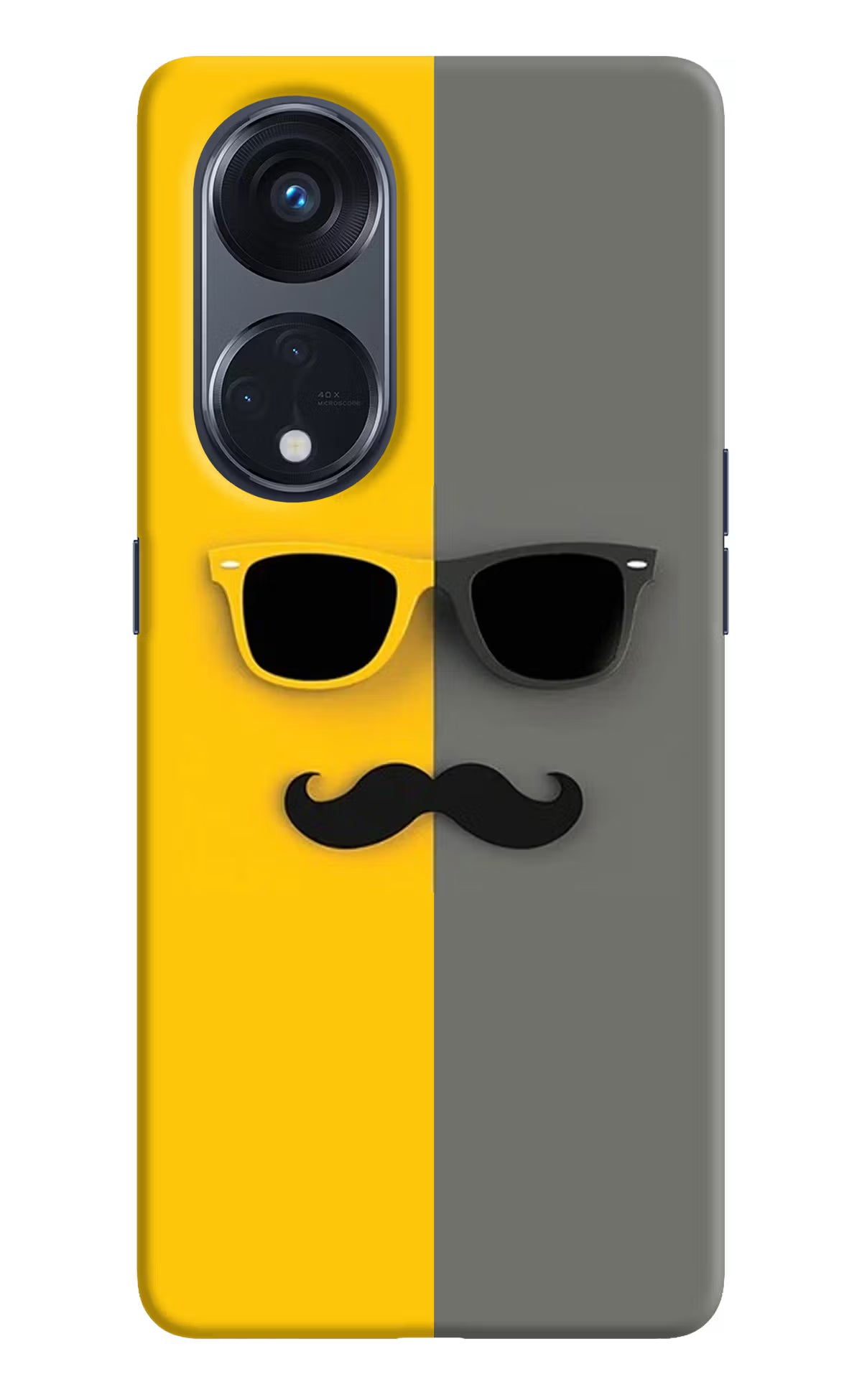 Sunglasses with Mustache Oppo Reno8 T 5G Hard Case Back Cover by Casekaro