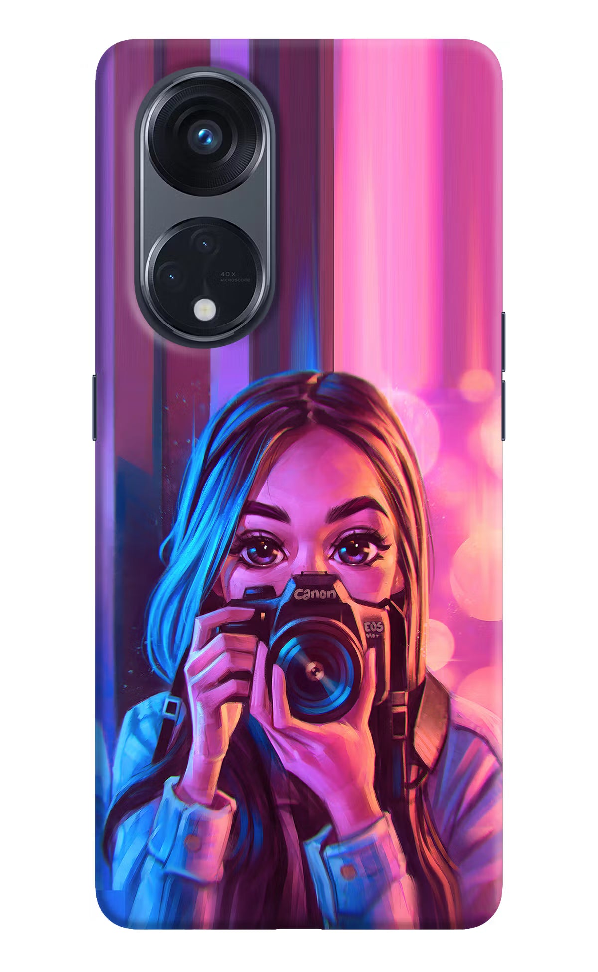 Girl Photographer Oppo Reno8 T 5G Hard Case Back Cover by Casekaro