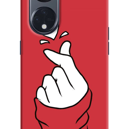 Korean Love Sign Oppo Reno8 T 5G Hard Case Back Cover by Casekaro