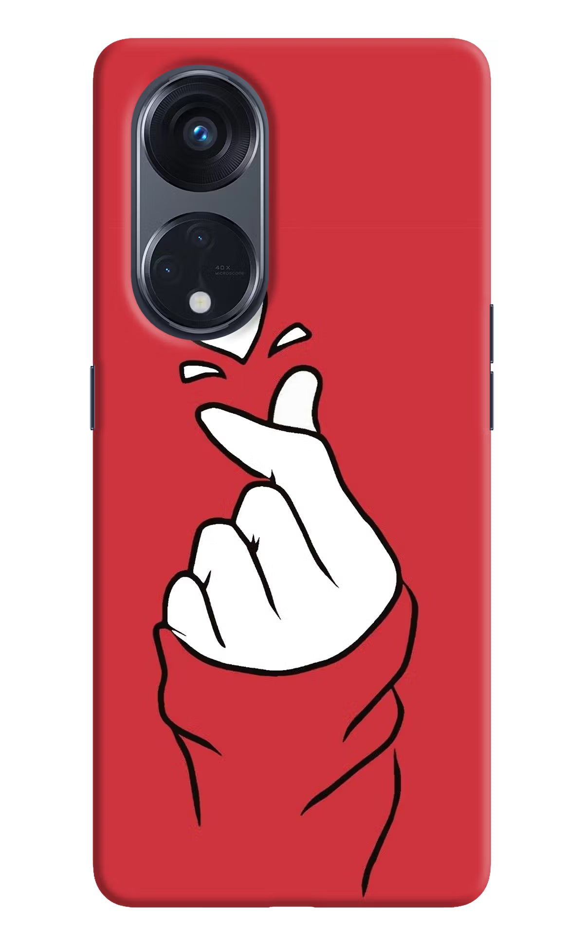 Korean Love Sign Oppo Reno8 T 5G Hard Case Back Cover by Casekaro
