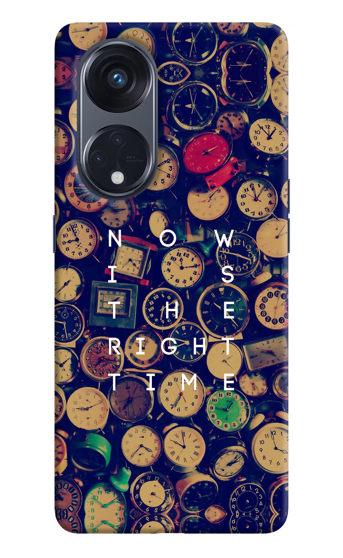Now is the Right Time Quote Oppo Reno8 T 5G Hard Case Back Cover by Casekaro
