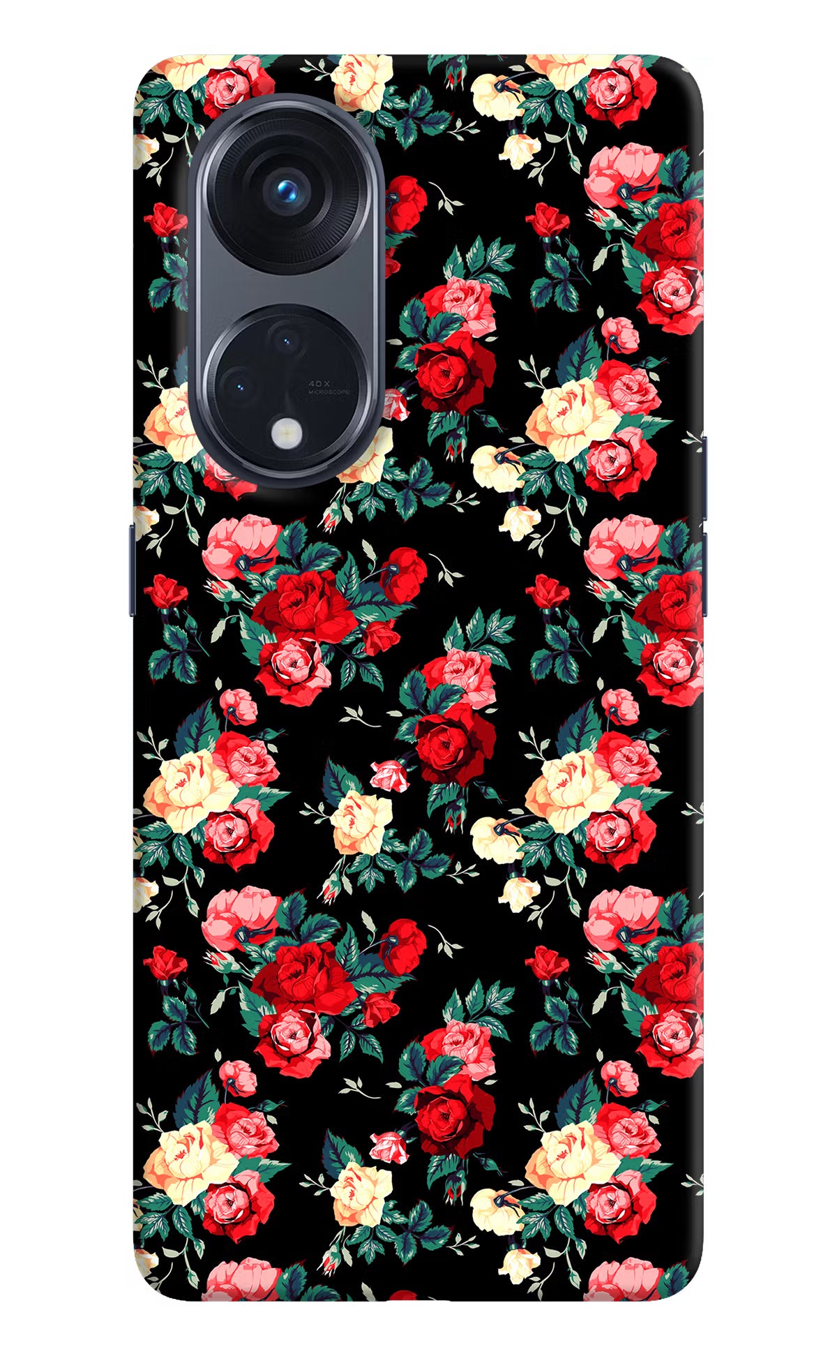 Rose Pattern Oppo Reno8 T 5G Hard Case Back Cover by Casekaro