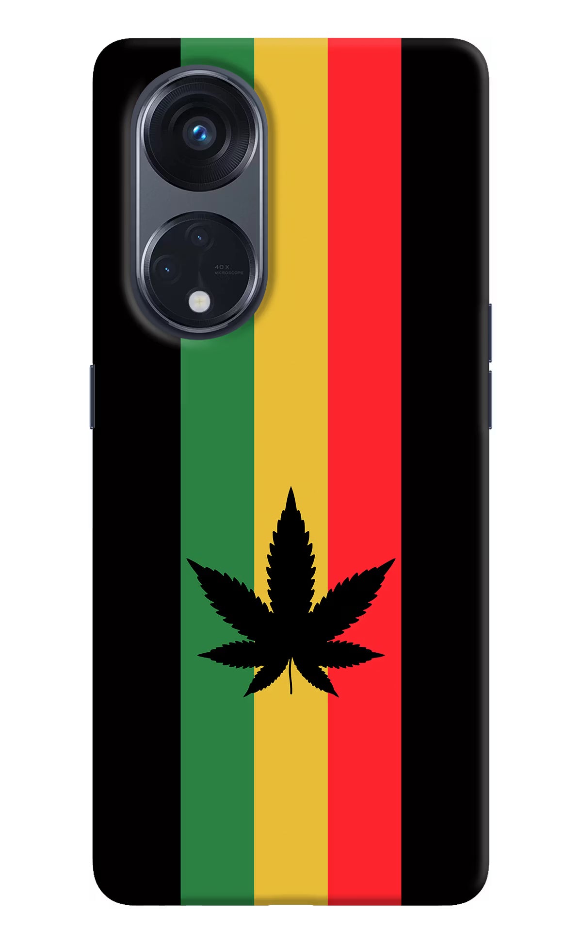 Weed Flag Oppo Reno8 T 5G Hard Case Back Cover by Casekaro