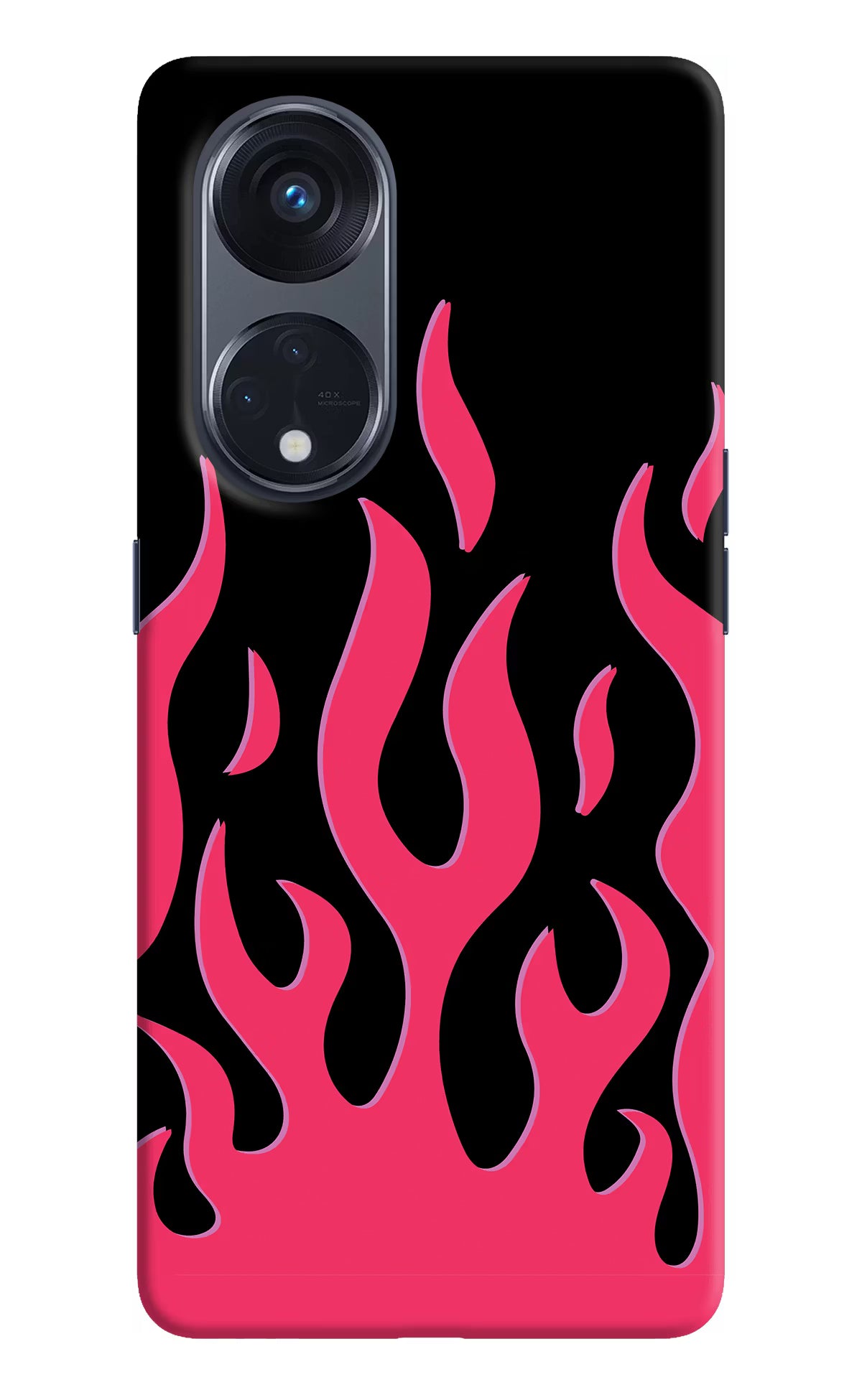 Fire Flames Oppo Reno8 T 5G Hard Case Back Cover by Casekaro