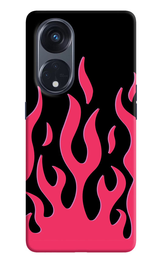 Fire Flames Oppo Reno8 T 5G Hard Case Back Cover by Casekaro